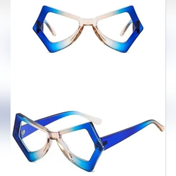 Accessories - Vintage Inspired Women's Blue Light Glasses Butterfly Frames Blue Ombre New!